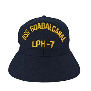 Vintage USS Guadalcanal LPH-7 Navy Hat By New Era Pro Model S/M Snapback